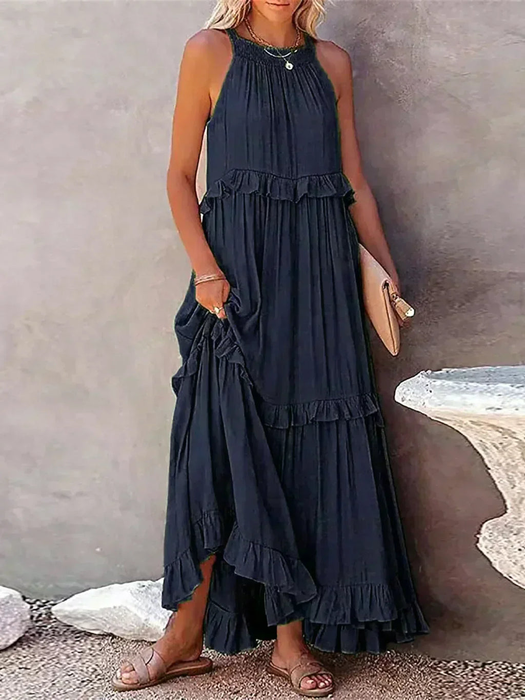 Courtney™ | Elegant Sleeveless Dress with Ruffles